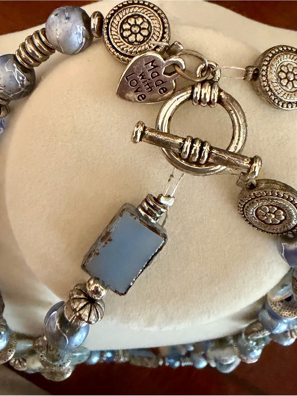 Vintage Chinoiserie Blue & White Porcelain Multi-Strand Statement Necklace - Picture 4 of 6